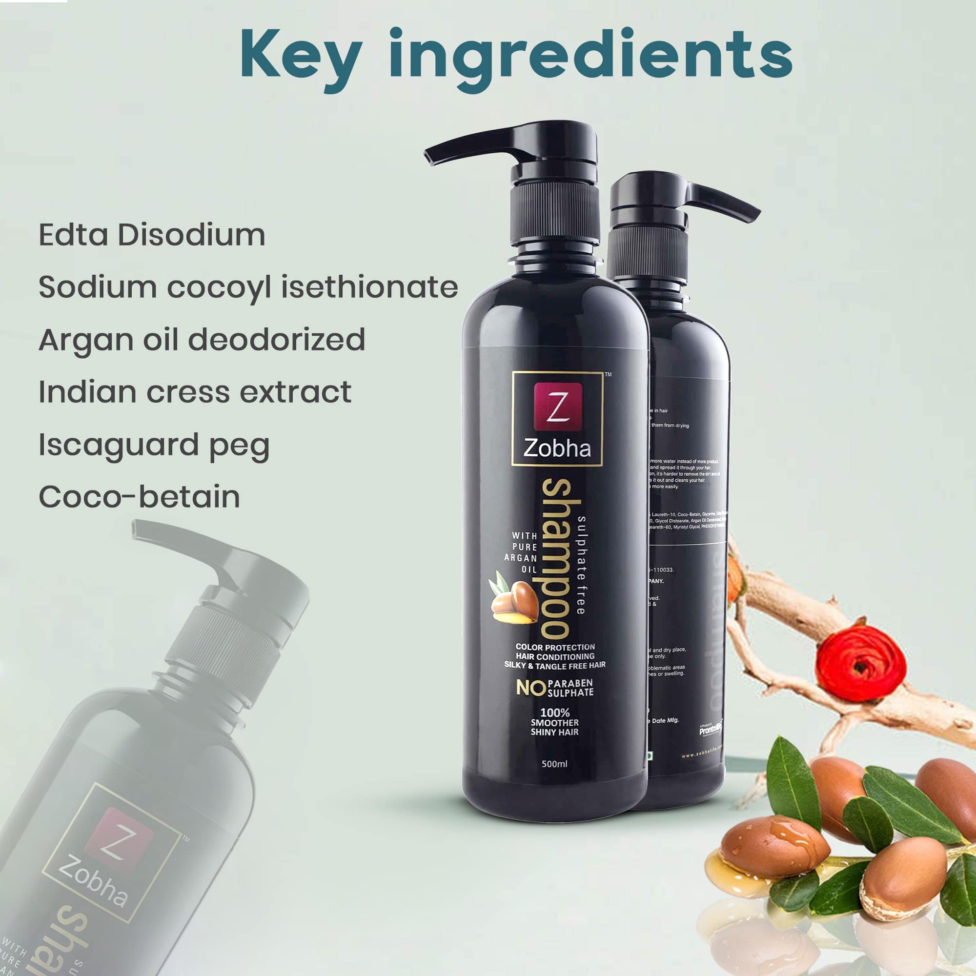 Zobha - SULPHATE FREE SHAMPOO WITH PURE ARGAN OIL (500ml)