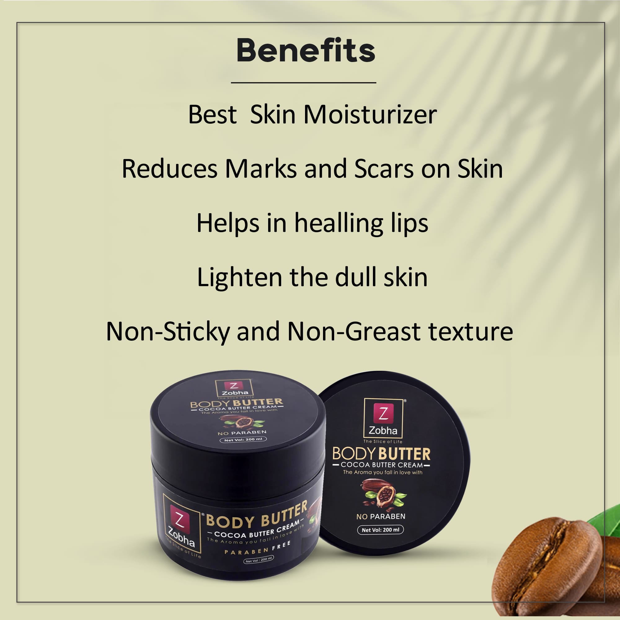 ZOBHA - BODY BUTTER COCOA BUTTER CREAM (200g)