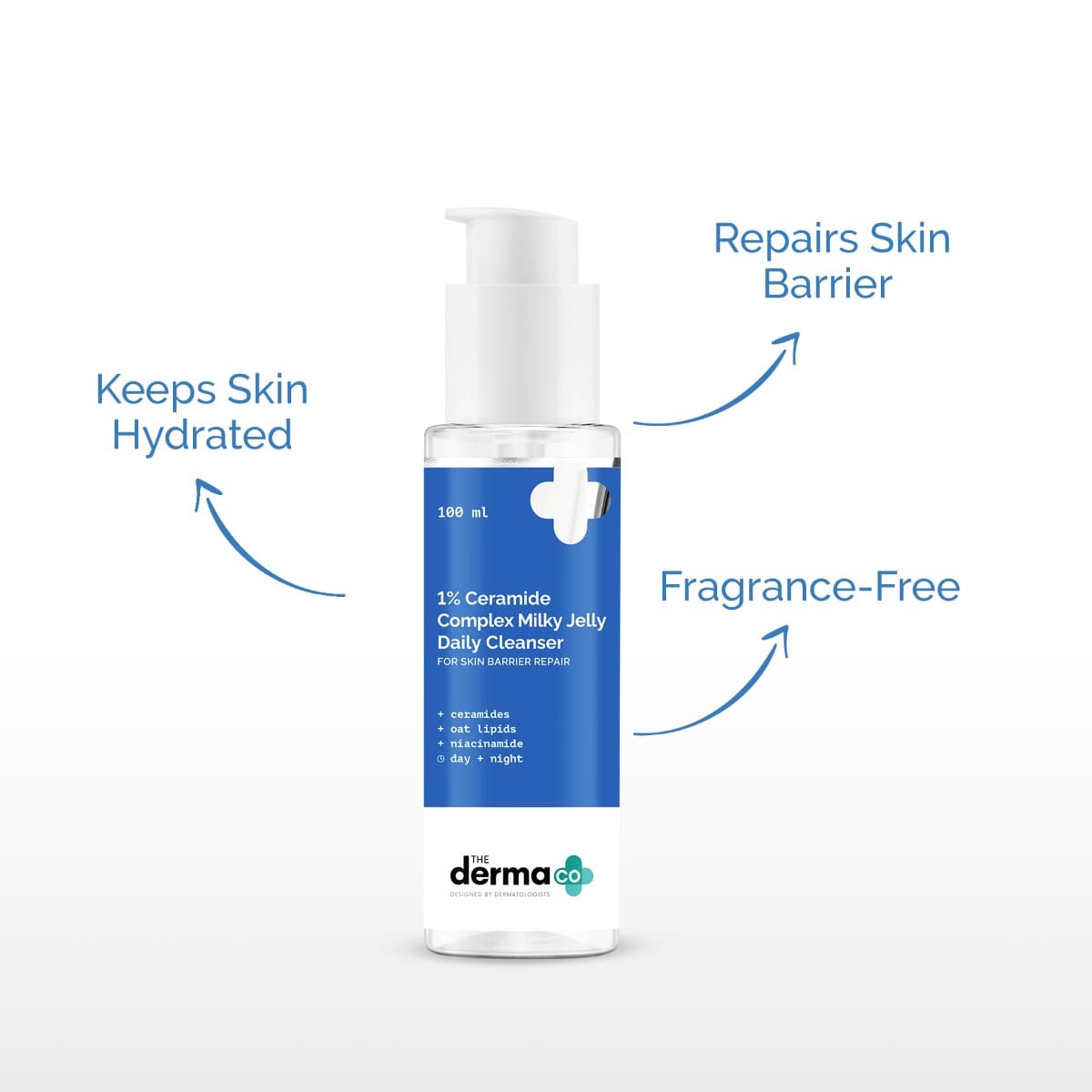 Derma - 1% Ceramide Complex Milky Jelly Daily Cleanser with Ceramide & Oat Lipids (100mL)