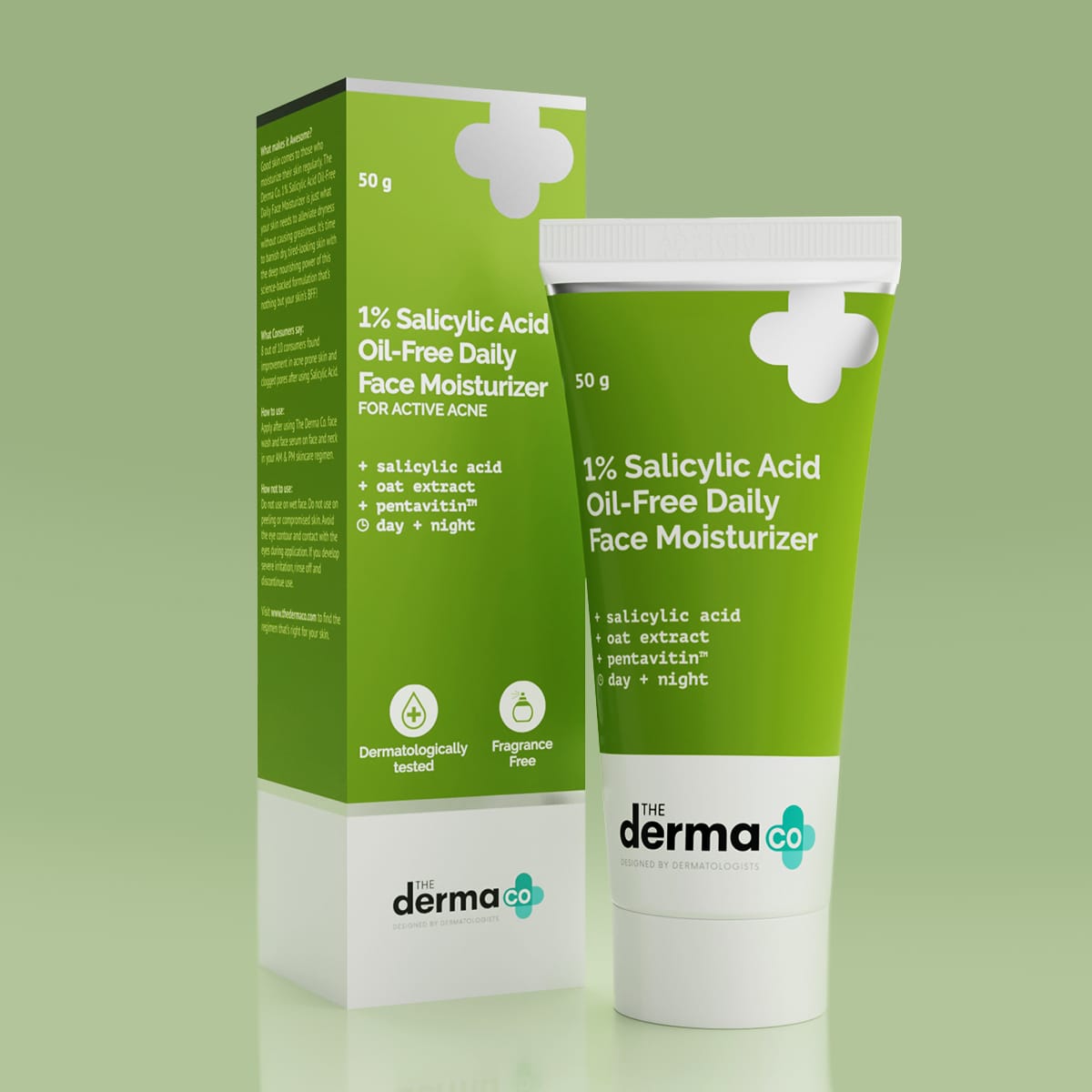 The Derma - 1% Salicylic Acid Oil-Free Moisturizer For Face with Oat Extract (50g)