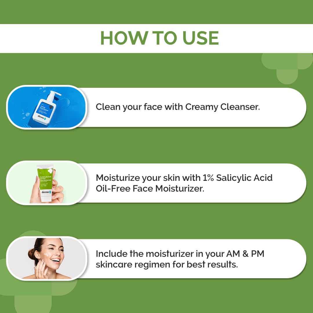 The Derma - 1% Salicylic Acid Oil-Free Moisturizer For Face with Oat Extract (50g)