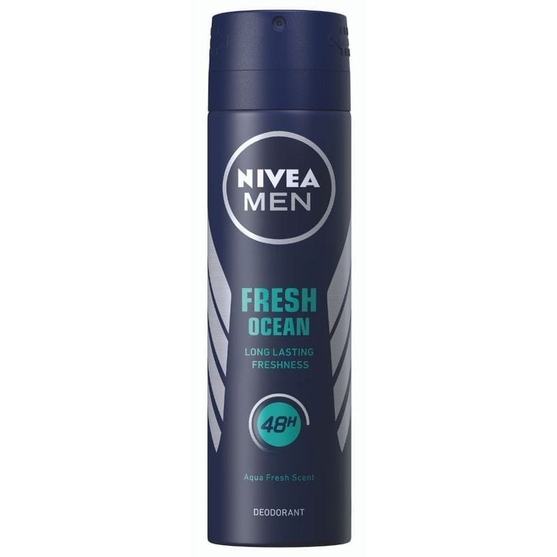 NIVEA Men Deodorant, Fresh Ocean, 48h Long lasting Freshness with Fresh Aqua Scent (150ml)