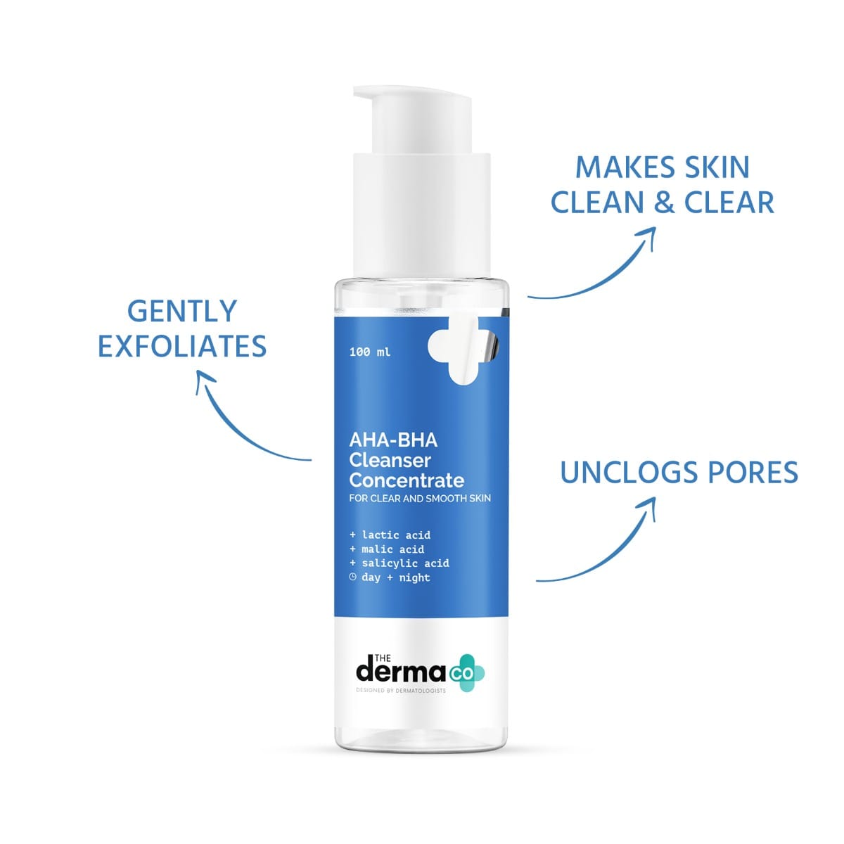 The Derma - AHA BHA Daily Cleanser Concentrate with Lactic, Malic, & Salicylic Acid (100mL)