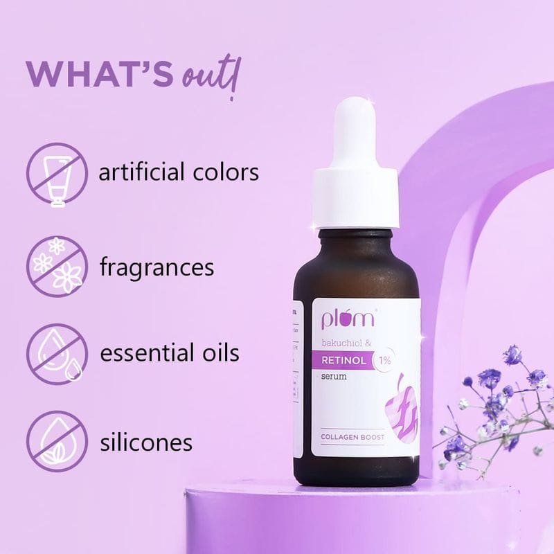Plum 1% Retinol Face Serum With Bakuchiol For Smooth & Youthful-looking Skin (30mL)