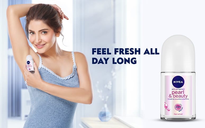 NIVEA Women Deodorant Roll On, Pearl & Beauty, for Smooth & Beautiful Underarms, 48h Protection (50ml)