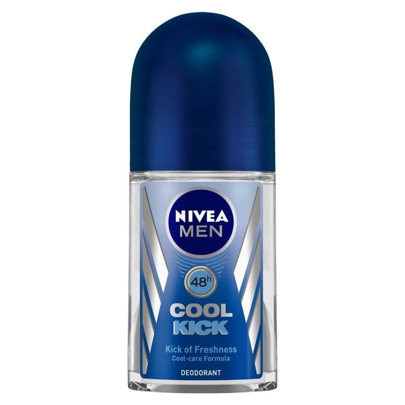 NIVEA Men Deodorant Roll On, Cool Kick, 48h Long lasting Freshness (50mL)