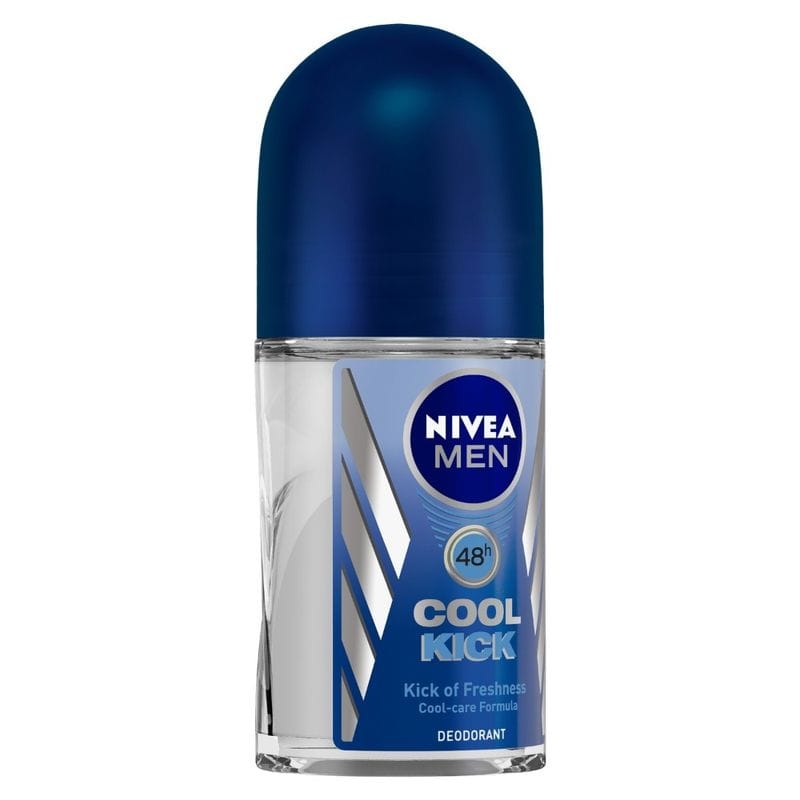 NIVEA Men Deodorant Roll On, Cool Kick, 48h Long lasting Freshness (50mL)