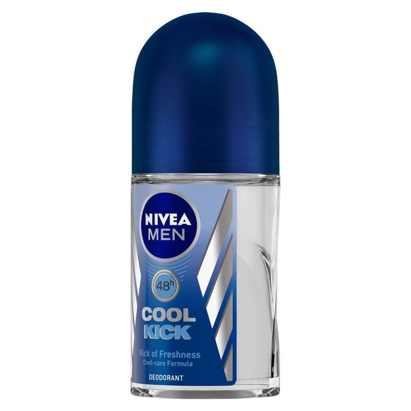 NIVEA Men Deodorant Roll On, Cool Kick, 48h Long lasting Freshness (50mL)