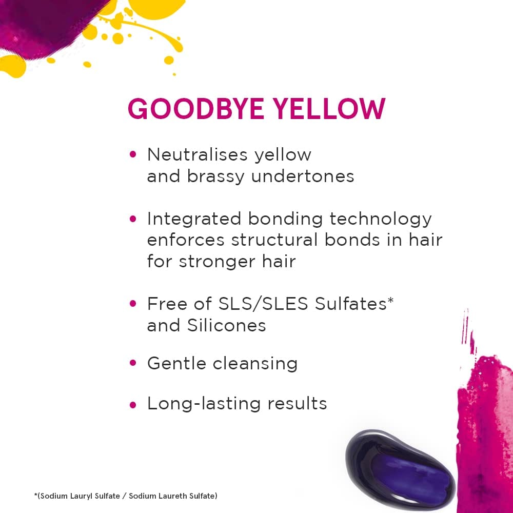 Schwarzkopf - Goodbye Yellow Neutralising & Anti-Yellow Sulfate Free Purple Shampoo (300mL)