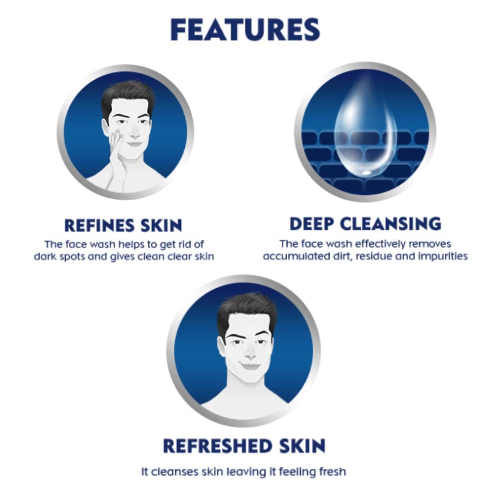 NIVEA - Men Face Wash, Dark Spot Reduction, for Clean & Clear Skin with 10x Vitamin C Effect (100g)