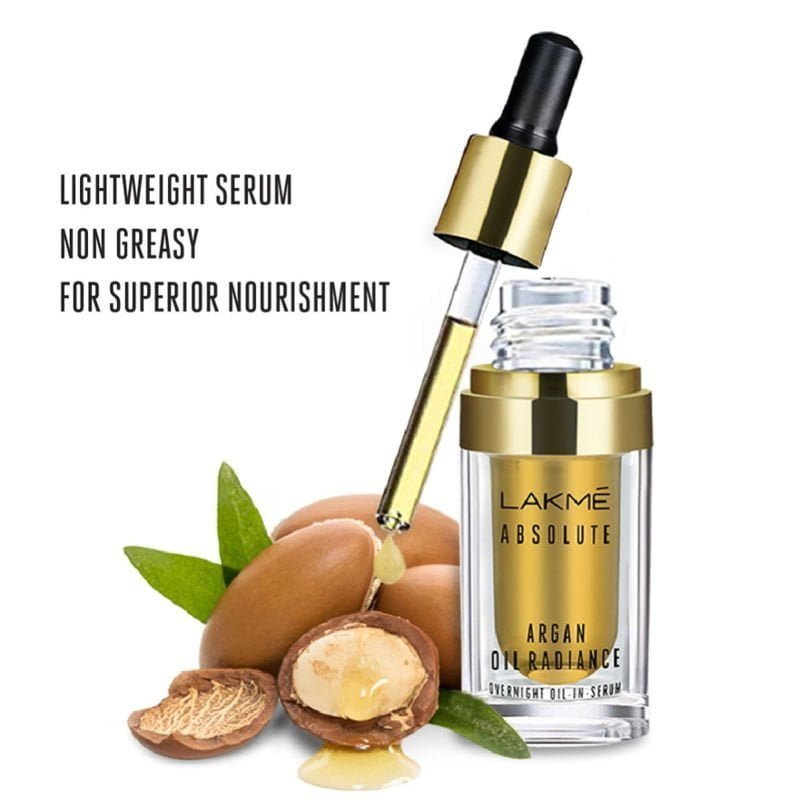 Lakme - Absolute Argan Oil Radiance Overnight Oil-in-Serum (15mL)