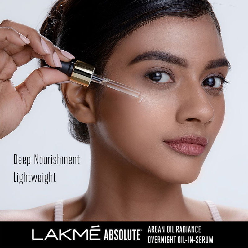 Lakme - Absolute Argan Oil Radiance Overnight Oil-in-Serum (15mL)