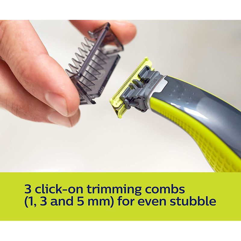 Philips - Oneblade Hybrid Trimmer And Shaver With 3 Trimming Combs (QP2525/10)