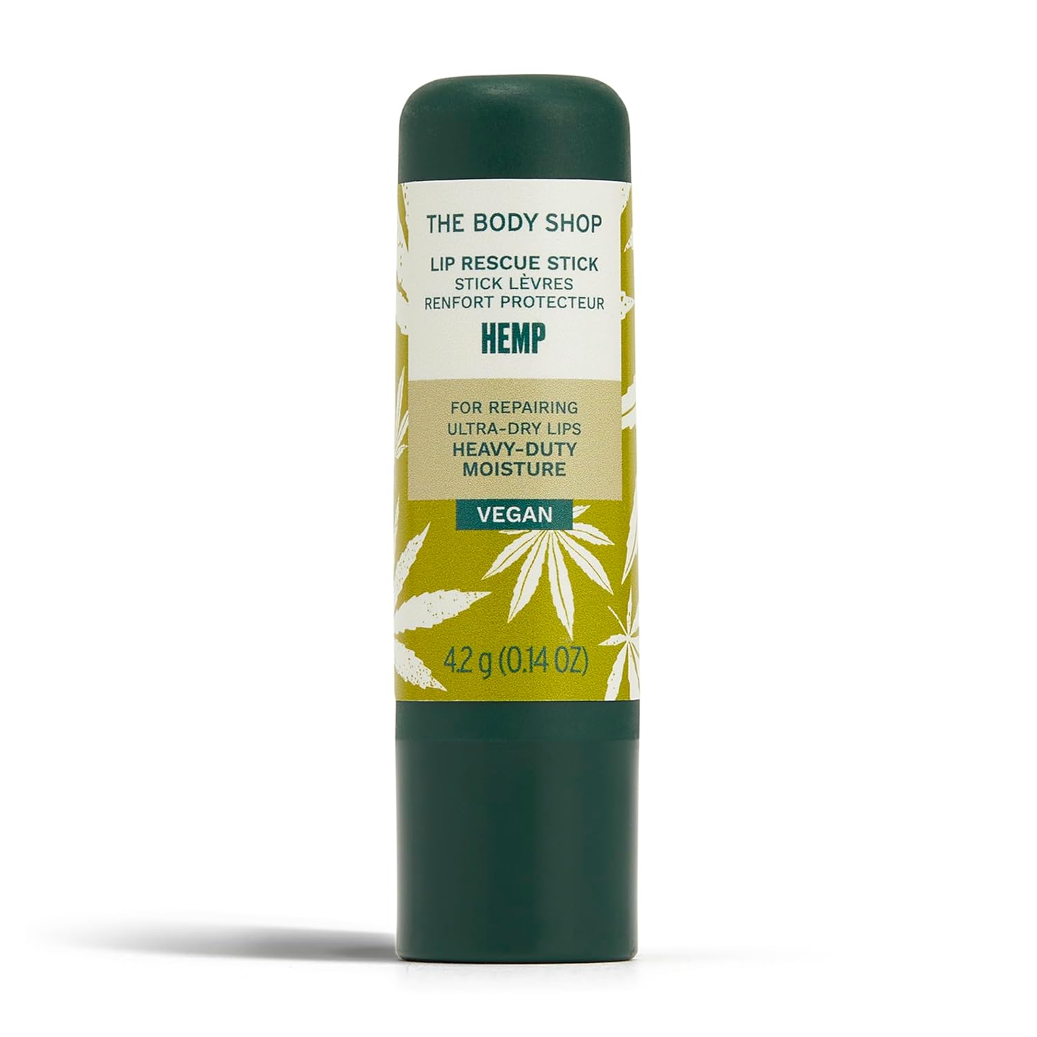 The Body Shop Hemp Heavy Duty Lip Care, 0.14 Oz,Green
