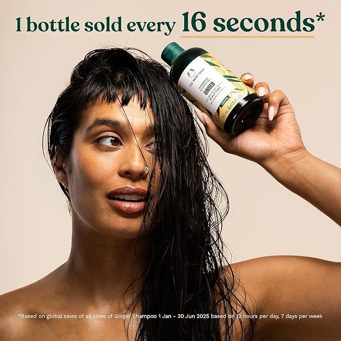 The Body Shop Ginger Scalp Care Shampoo, Dry, Flaky Scalp, With Ginger Root Essential Oil, Scalp Feels Soothed From Dryness, Vegan | 400 mL / 13.5 Oz