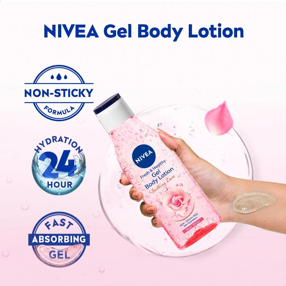 NIVEA – ROSE WATER GEL BODY LOTION (200ML)