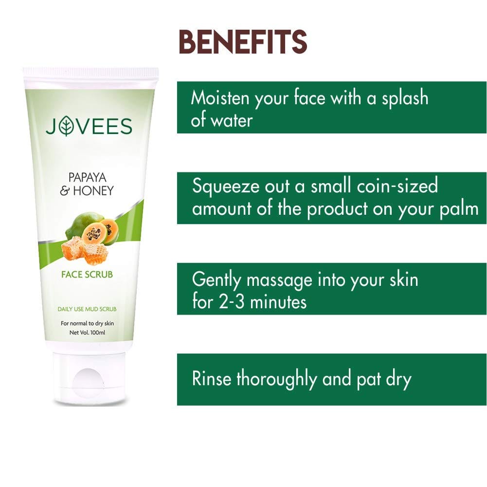 Jovees - Papaya & Honey Face Scrub (100gm)