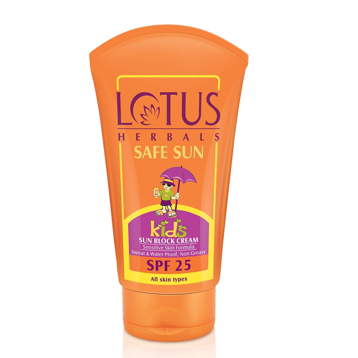 Lotus Herbals - Safe Sun Kids Sunblock Cream SPF 25 Sweat & Waterproof Sunscreen (100g)