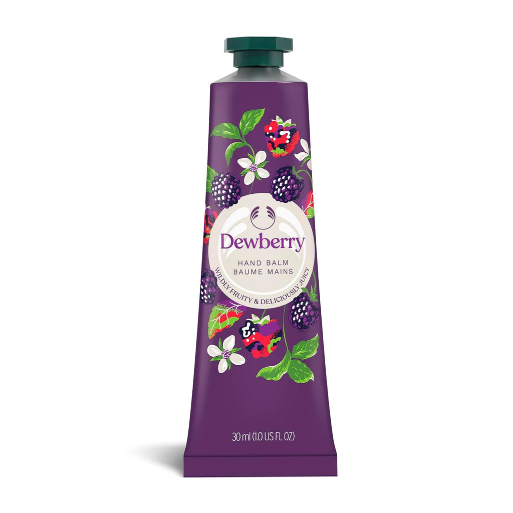 The Body Shop Dewberry Hand Balm | 96hr Nourishing Moisture for Dry Cracked Hands | with Shea Butter, Non-greasy, Vegan, 30 ml / 1.0 oz