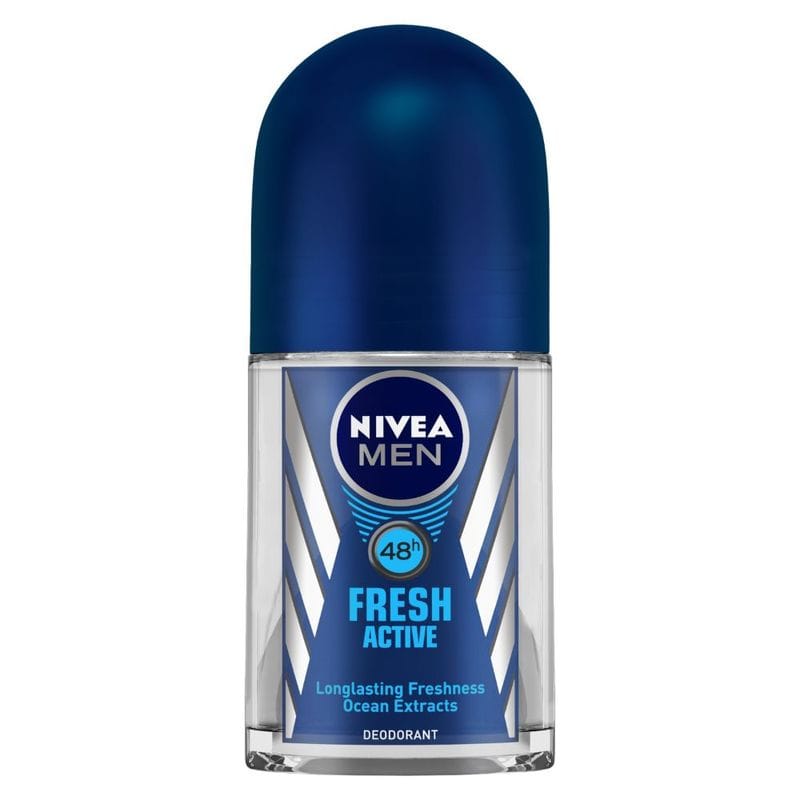 NIVEA - Men Deodorant Roll On, Fresh Active, 48h Long lasting Freshness (50mL)