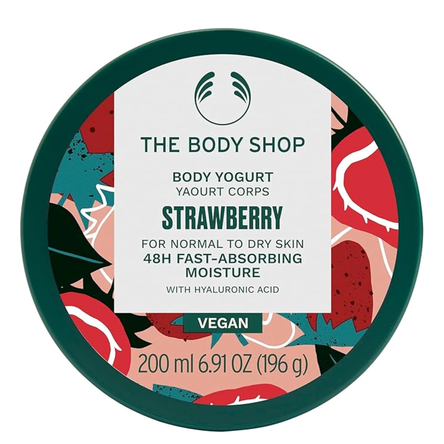 The Body Shop Strawberry Body Yogurt, 48hr Moisturizer, 100% Vegan, 6.91 Fl.Oz