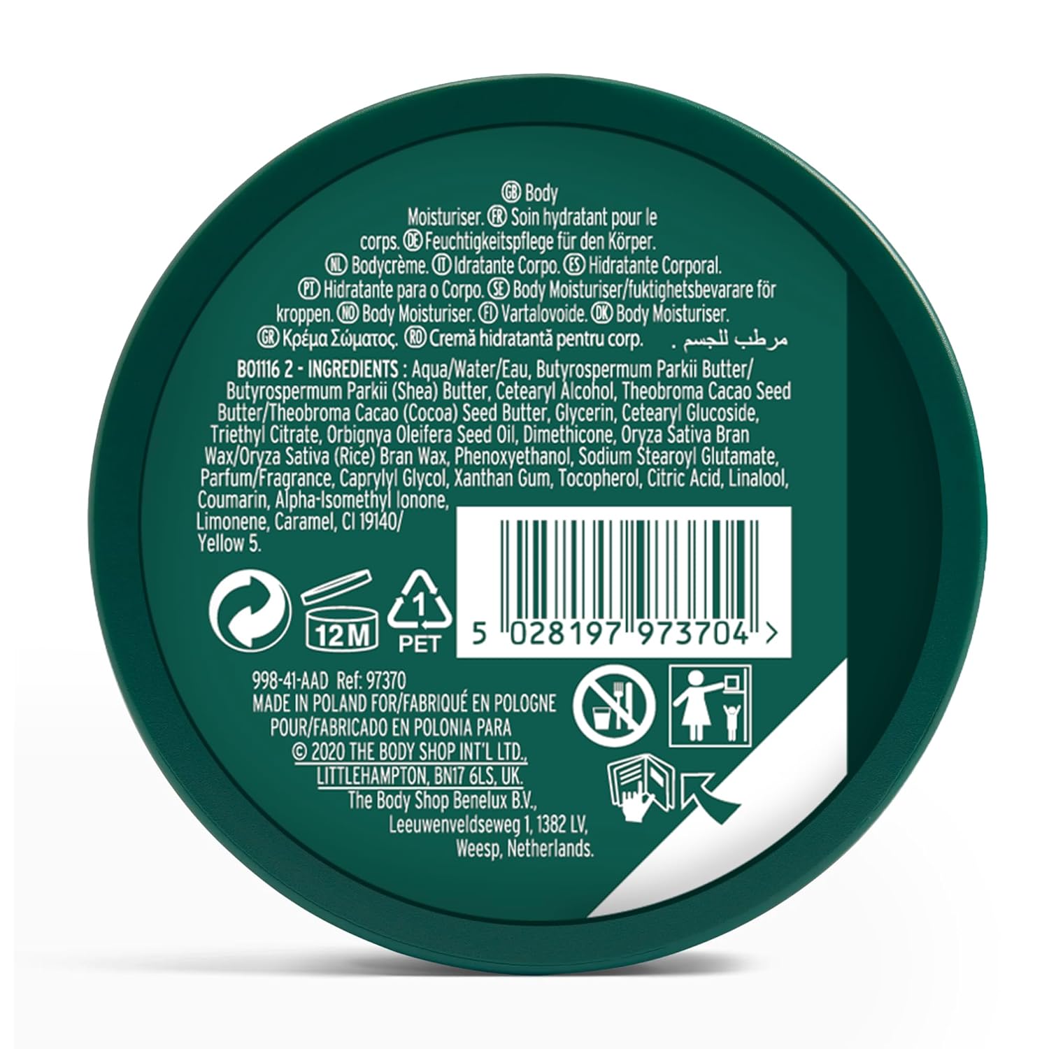 The Body Shop Shea Body Butter, 200 ML- For Very Dry Skin |96 Hr Moisture |Vegan