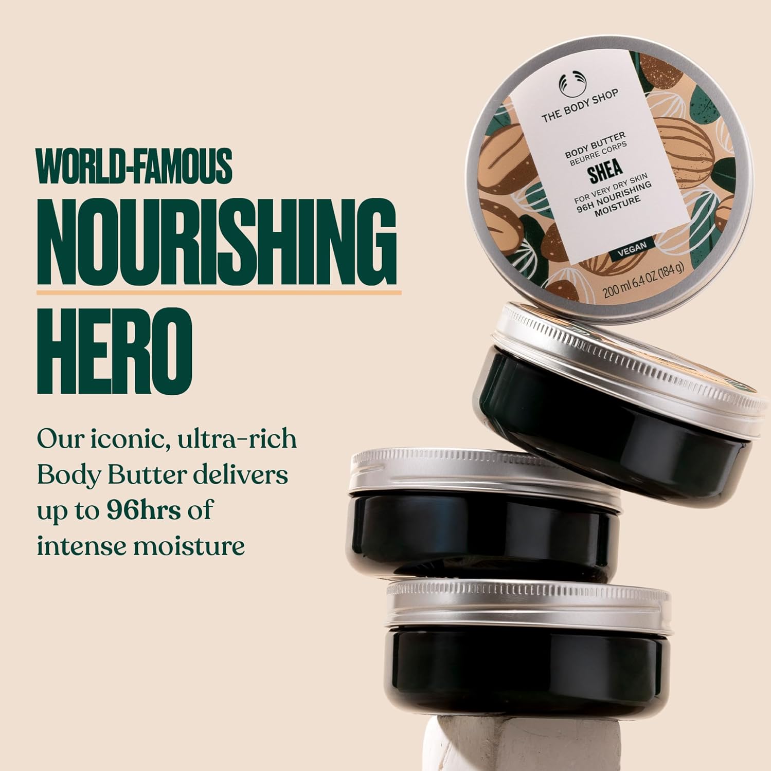 The Body Shop Shea Body Butter, 200 ML- For Very Dry Skin |96 Hr Moisture |Vegan