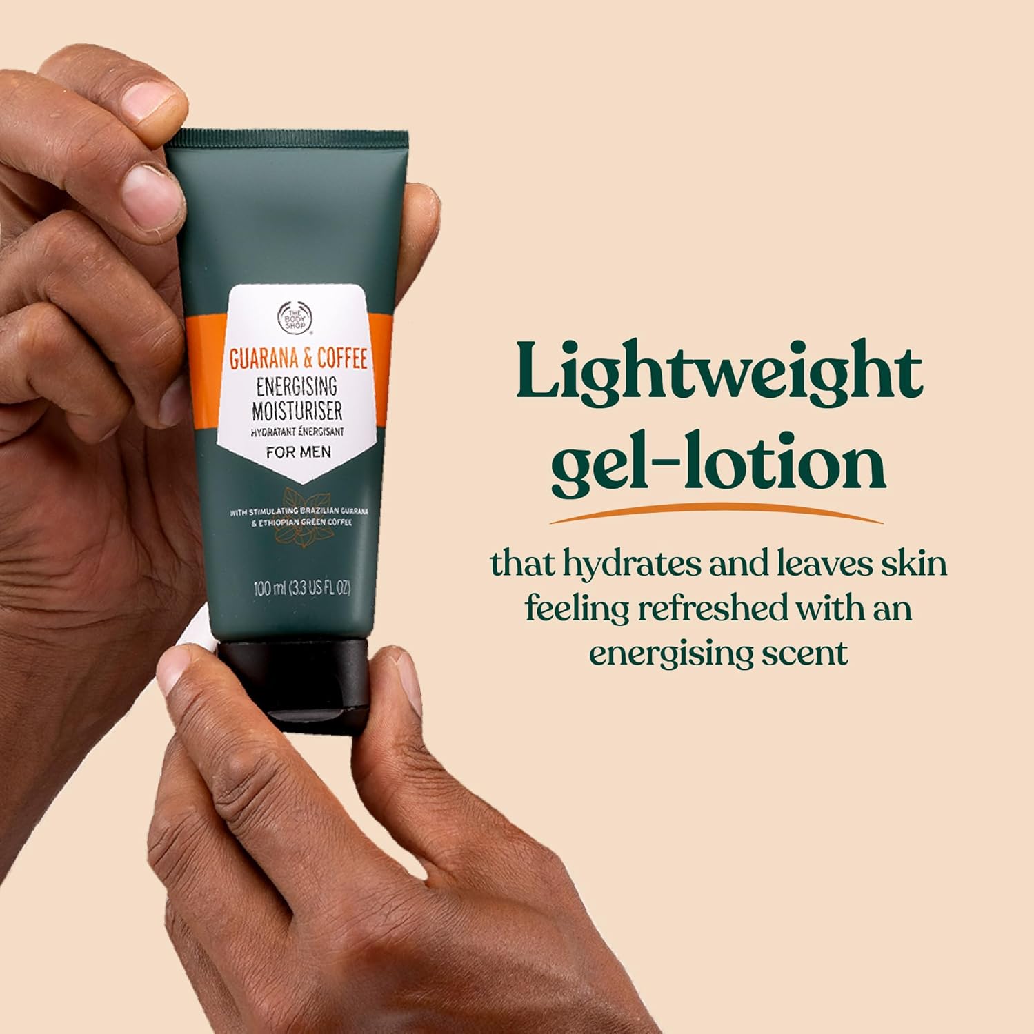 The Body Shop Guarana and Coffee Energizing Moisturizer For Men, 3.3 Fl Oz