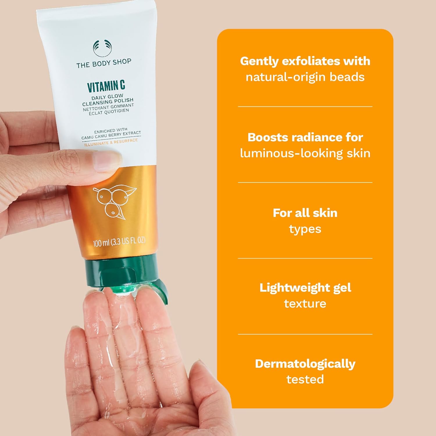 The Body Shop Vitamin C Overnight Glow Revealing Mask - For Even Toning, Brightening - 3.3 Fl Oz