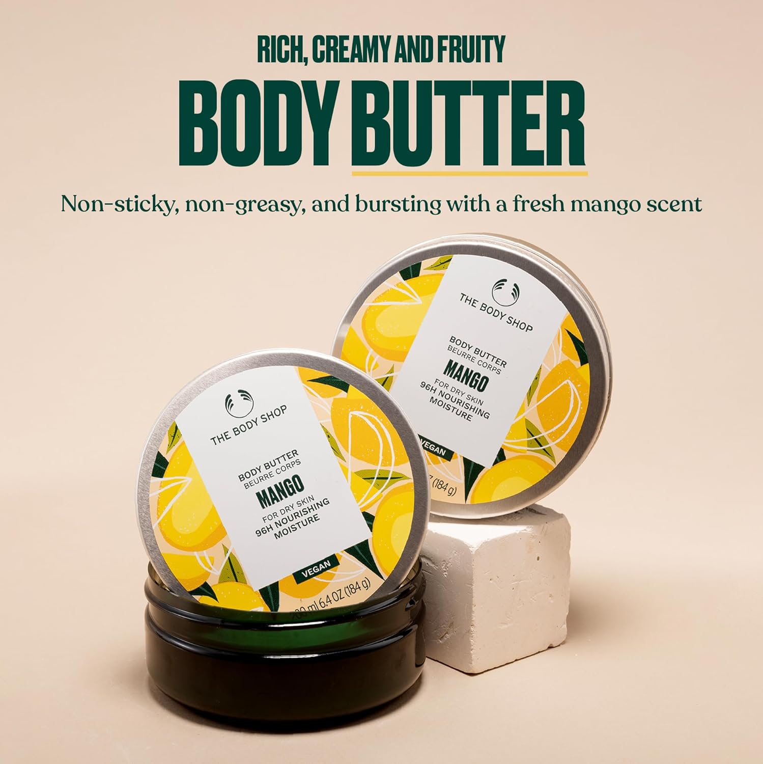 The Body Shop Mango Body Butter – Nourishing & Moisturizing Skincare for Normal Skin – Vegan – 6.4 oz