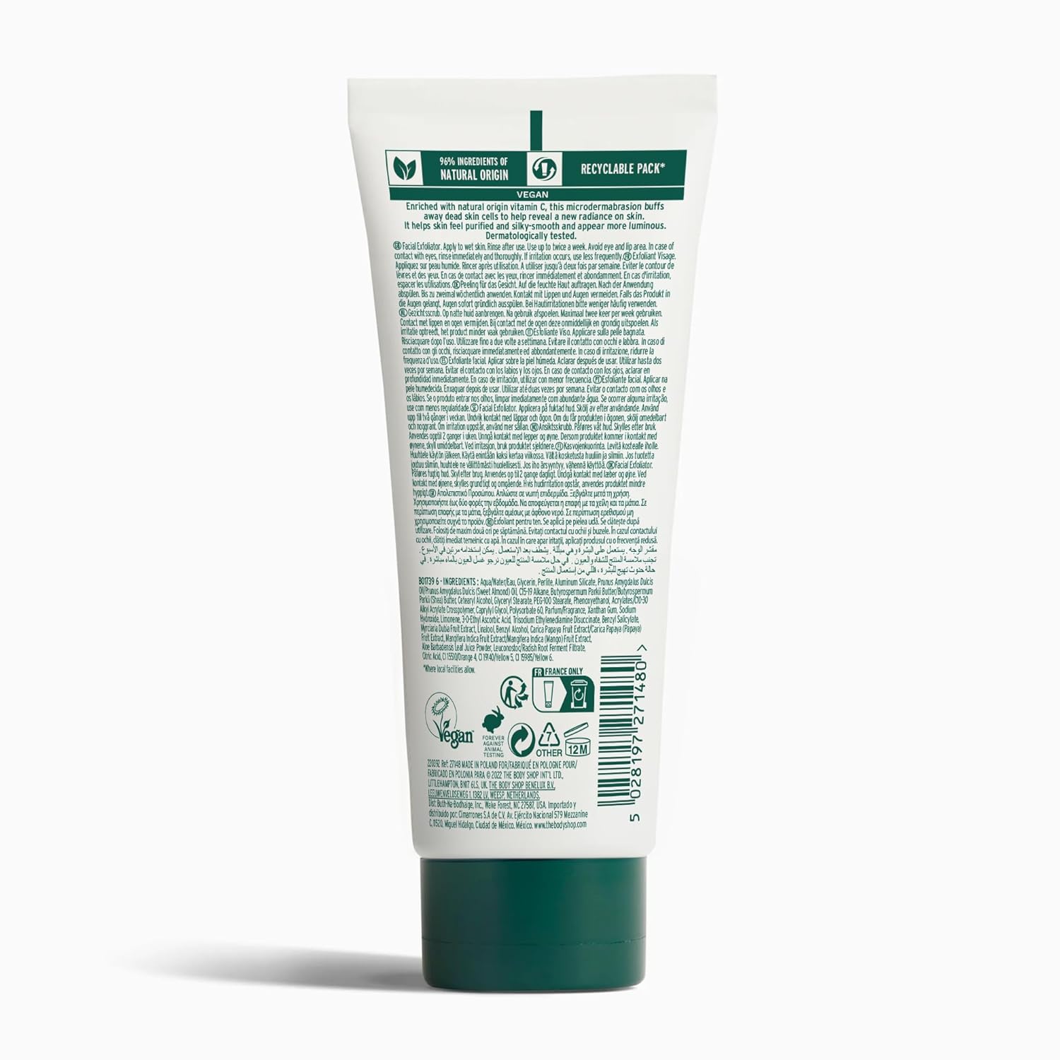 The Body Shop Vitamin C Glow Boosting Microdermabrasion – Exfoliation for Tired, Dull Skin – Vegan – 100ml