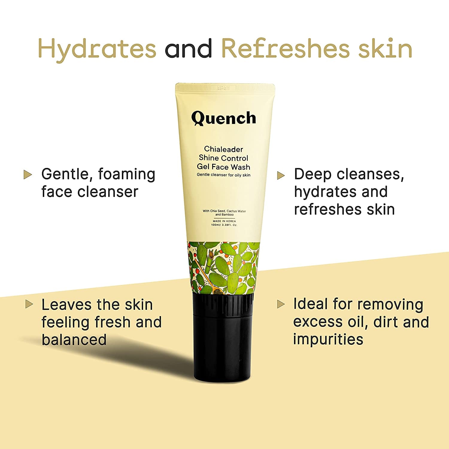 Quench - Botanics Chialeader Shine Control Gel Face Wash (100ml)