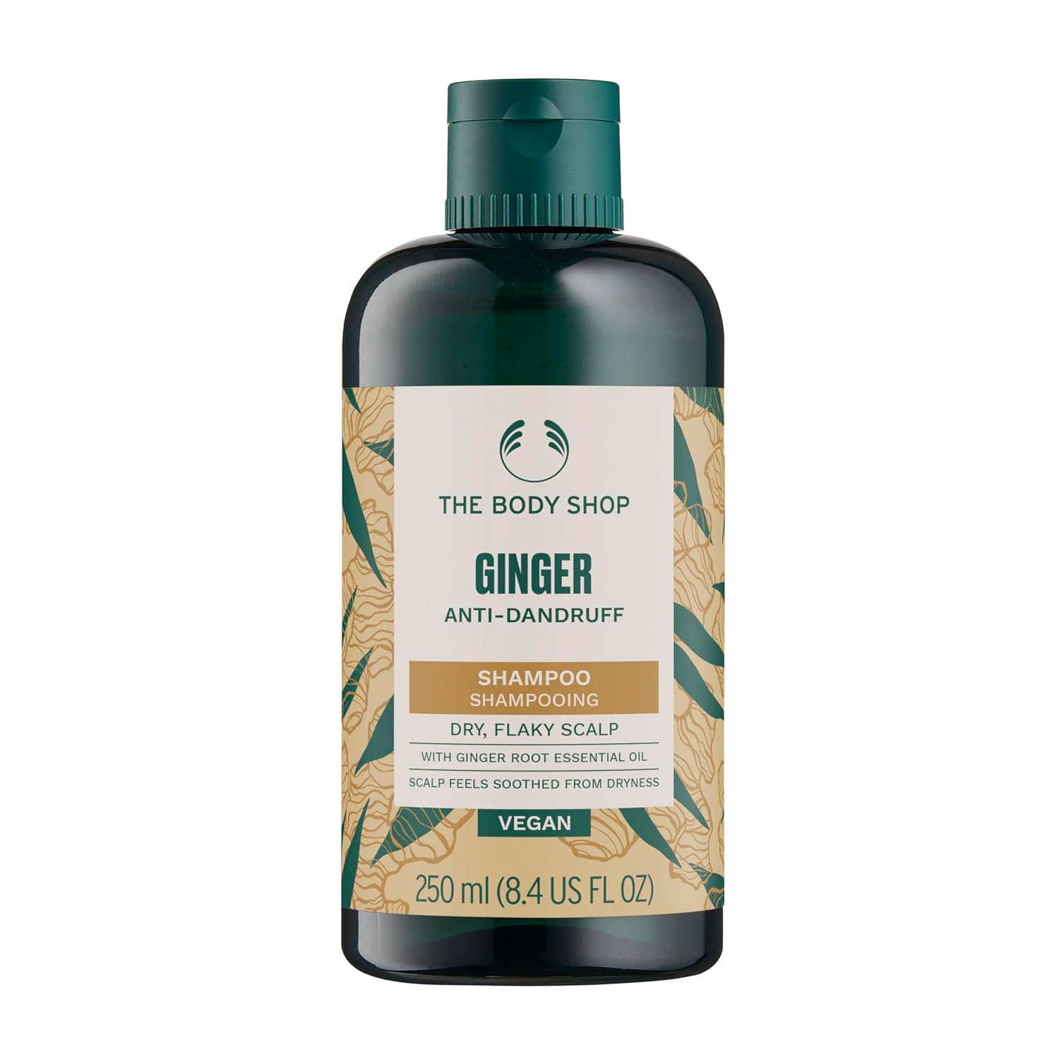 The Body Shop Ginger Scalp Care Shampoo – For Dry, Flaky Scalp – With Vegan Silk Protein – 250ml