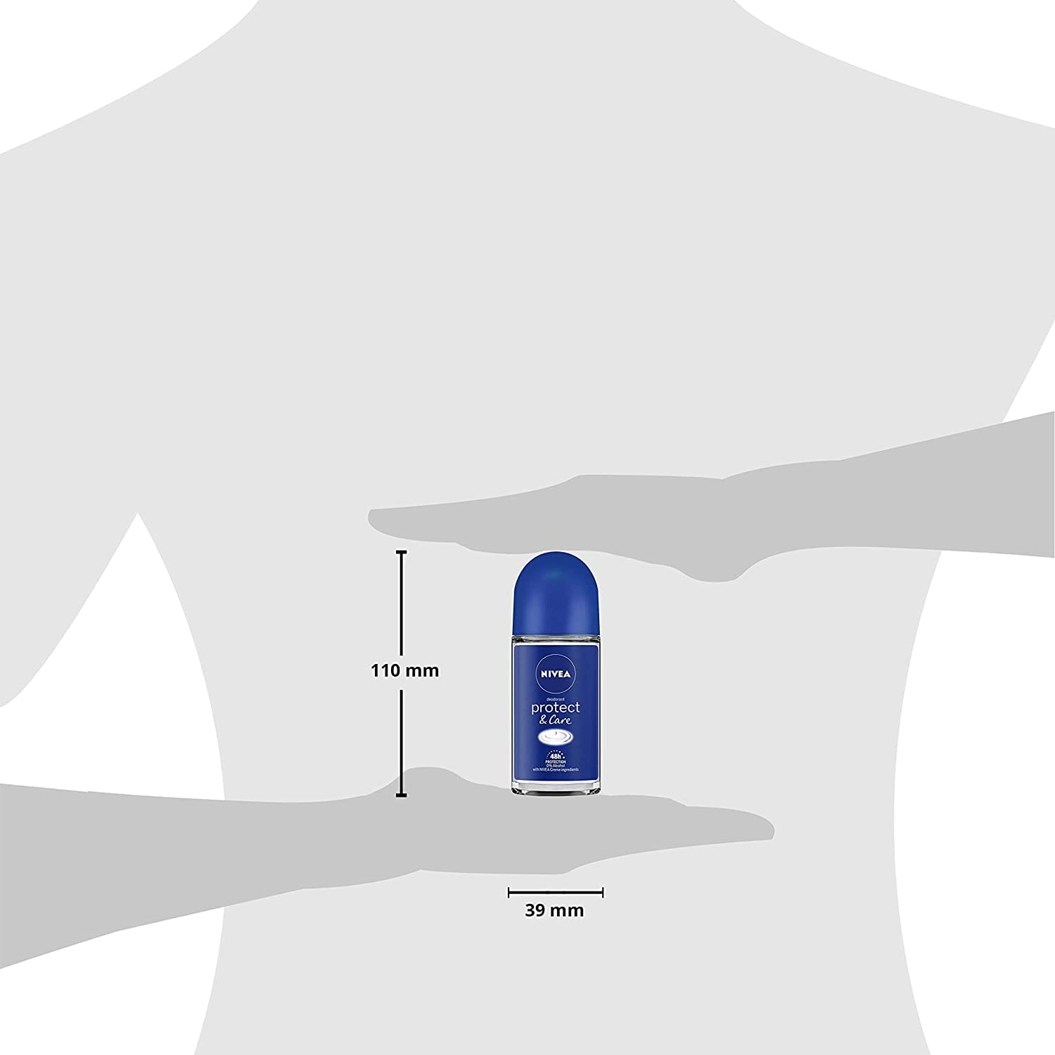 NIVEA Women Deodorant Roll On, Protect & Care, Non-Irritating & 48h Protection (50mL))