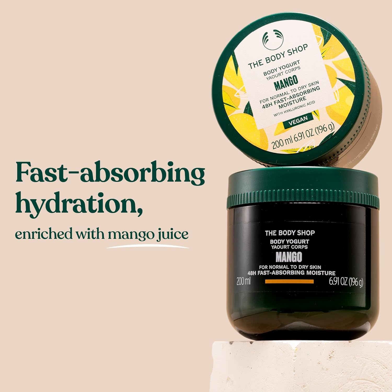 The Body Shop Mango Body Yogurt – Instantly Absorbing Hydration from Head to Toe – For Normal to Dry Skin – Vegan – 6.91 oz