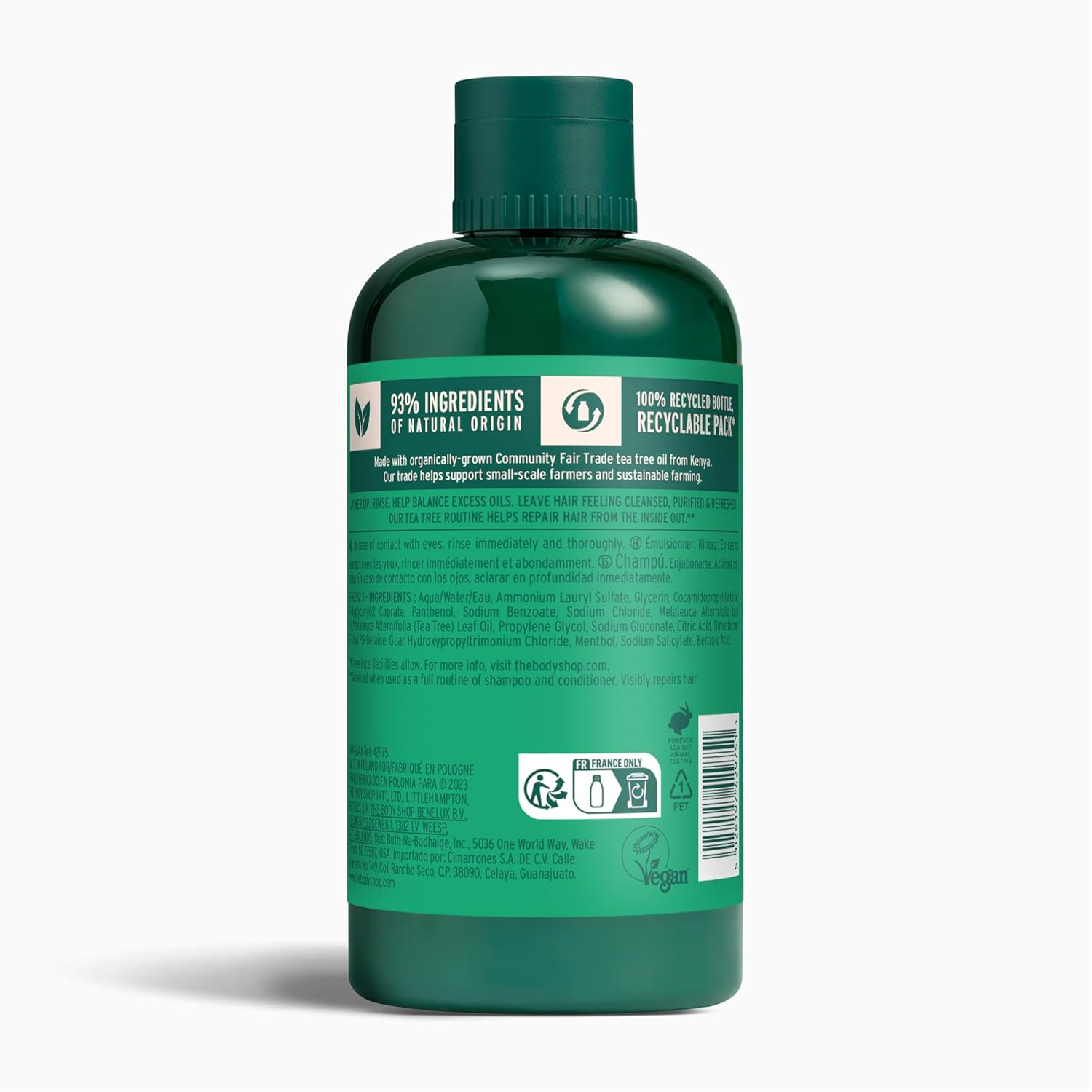 The Body Shop Tea Tree Purifying & Balancing Shampoo for Oily Hair & Scalp, Vegan, 8.4 Fl Oz