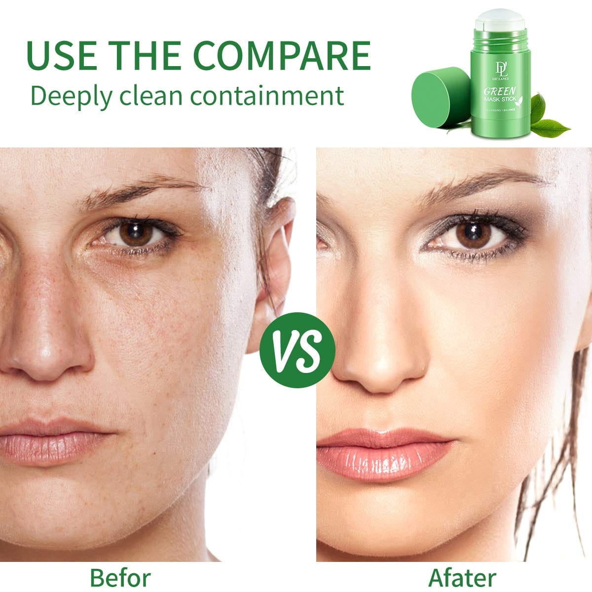 Delanci - Green Mask Stick For Face Green Tea Purifying Clay Stick Mask - 40g