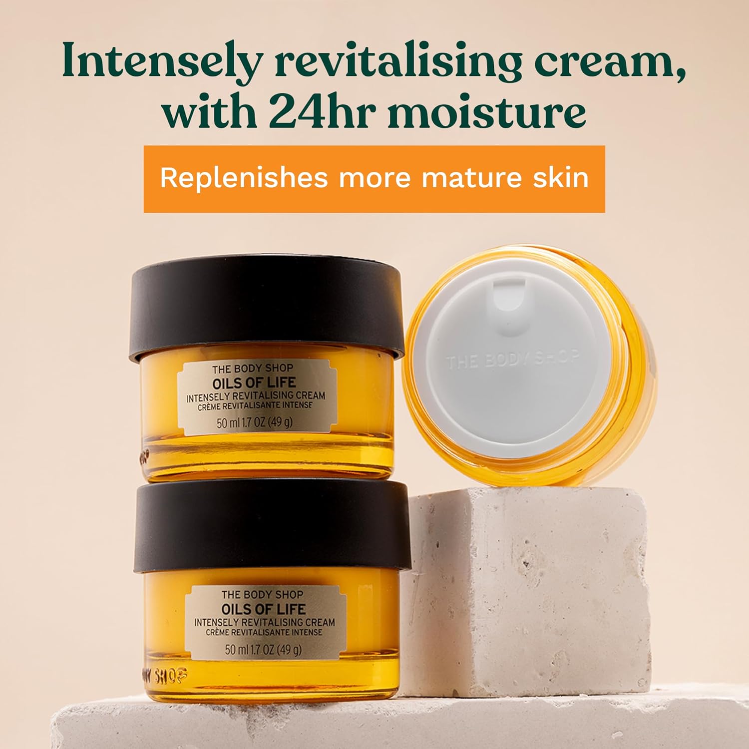 The Body Shop Oils of Life Intensely Revitalizing Cream - Lightweight, Nourishing Cream - Revitalizes Skin - 1.7 Fl Oz