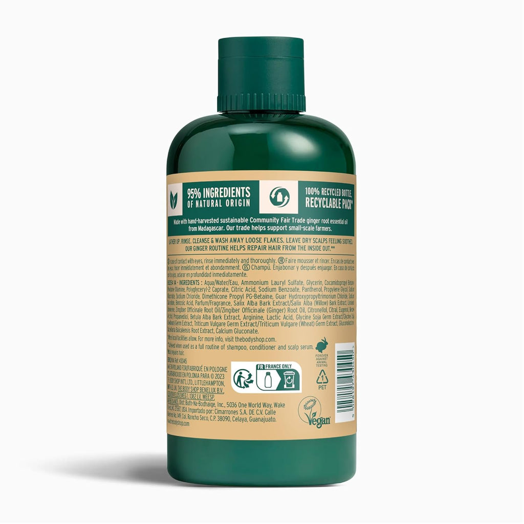 The Body Shop Ginger Scalp Care Shampoo – For Dry, Flaky Scalp – With Vegan Silk Protein – 250ml