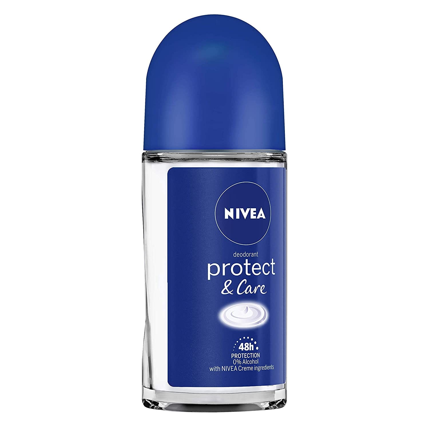 NIVEA Women Deodorant Roll On, Protect & Care, Non-Irritating & 48h Protection (50mL))