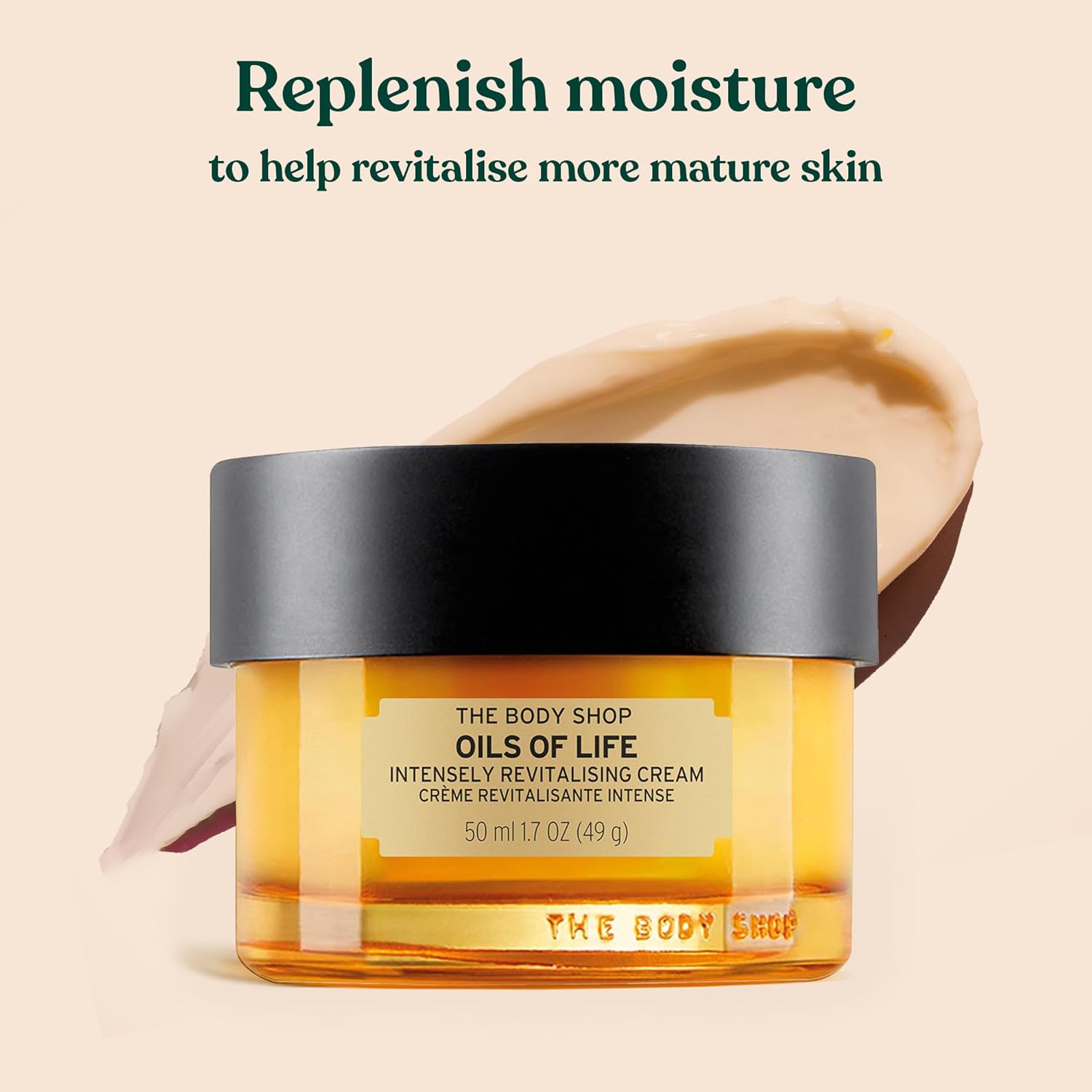The Body Shop Oils of Life Intensely Revitalizing Cream - Lightweight, Nourishing Cream - Revitalizes Skin - 1.7 Fl Oz
