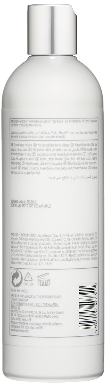 The Body Shop White Musk Body Lotion, Paraben-Free Moisturizer, 13.5 Fl. Oz.