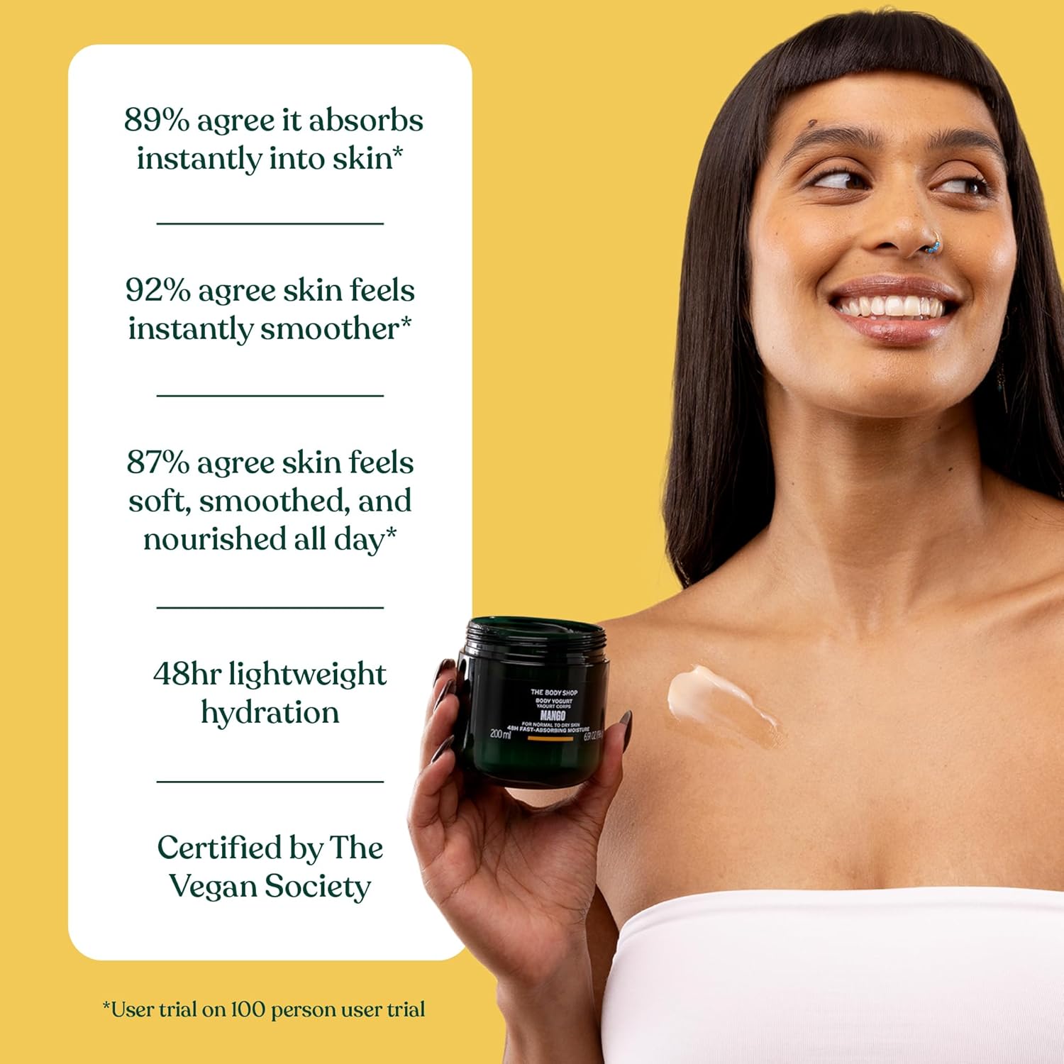 The Body Shop Mango Body Yogurt – Instantly Absorbing Hydration from Head to Toe – For Normal to Dry Skin – Vegan – 6.91 oz