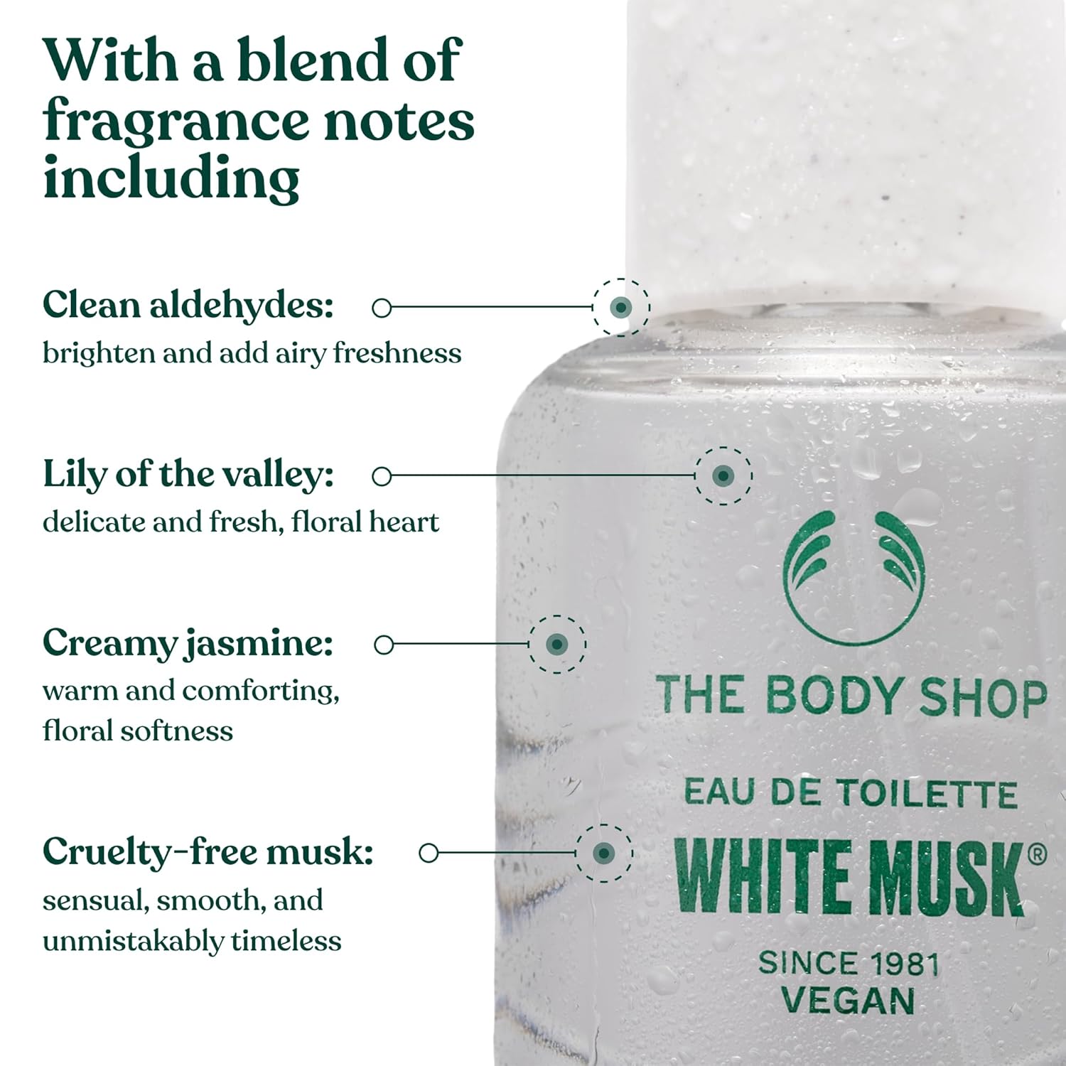 The Body Shop White Musk Eau De Toilette – Fresh, Floral Fragrance – Vegan – 2 oz