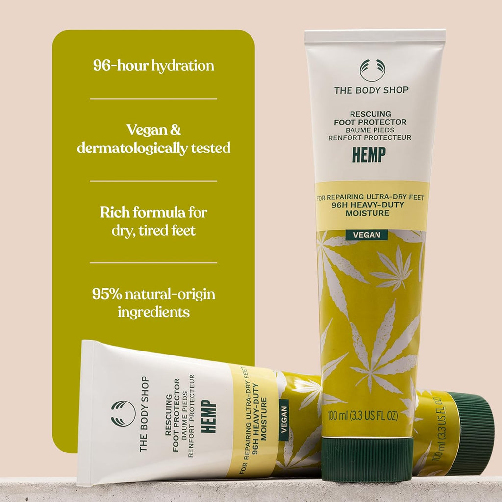 The Body Shop Hemp Foot Protector – Protecting & Hydrating Care for Ultra Dry Feet – 3.5 oz