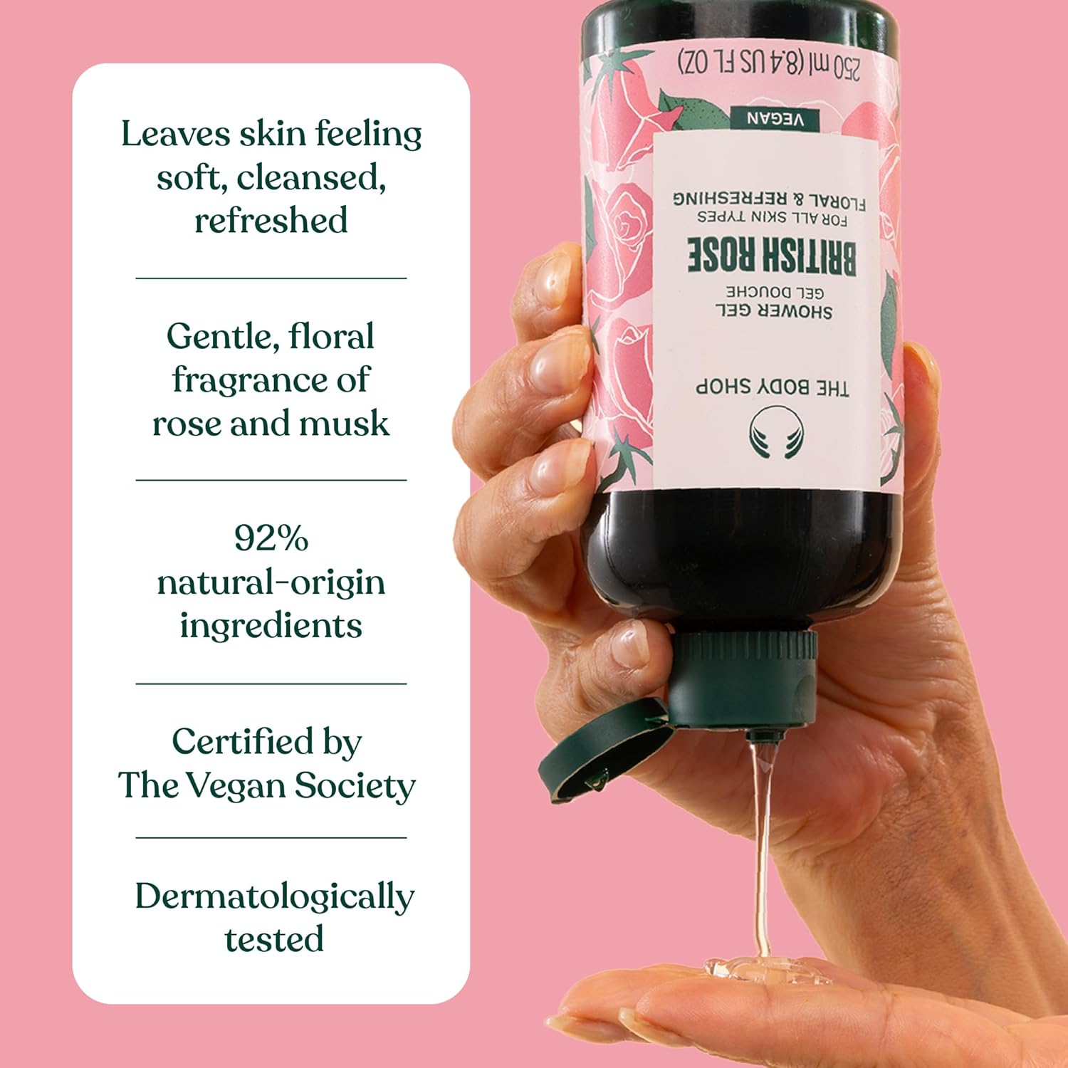 The Body Shop British Rose Shower Gel, 8.4 Fl Oz