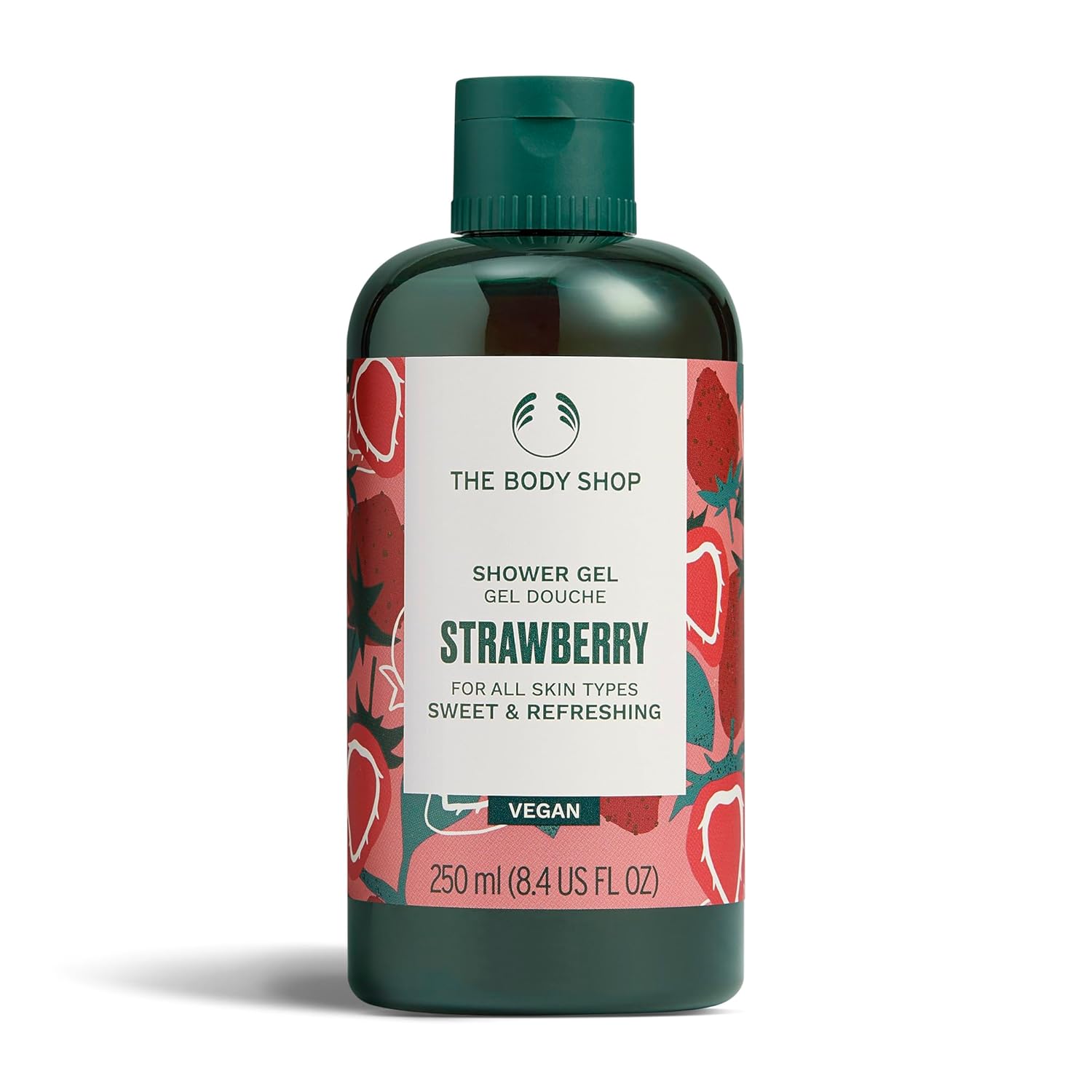 The Body Shop Strawberry Shower Gel | Cleansing & Refreshing Body Wash for All Skin Types | Lathering with Aloe Vera for Softer Skin, Vegan, 250 ml / 8.4 oz