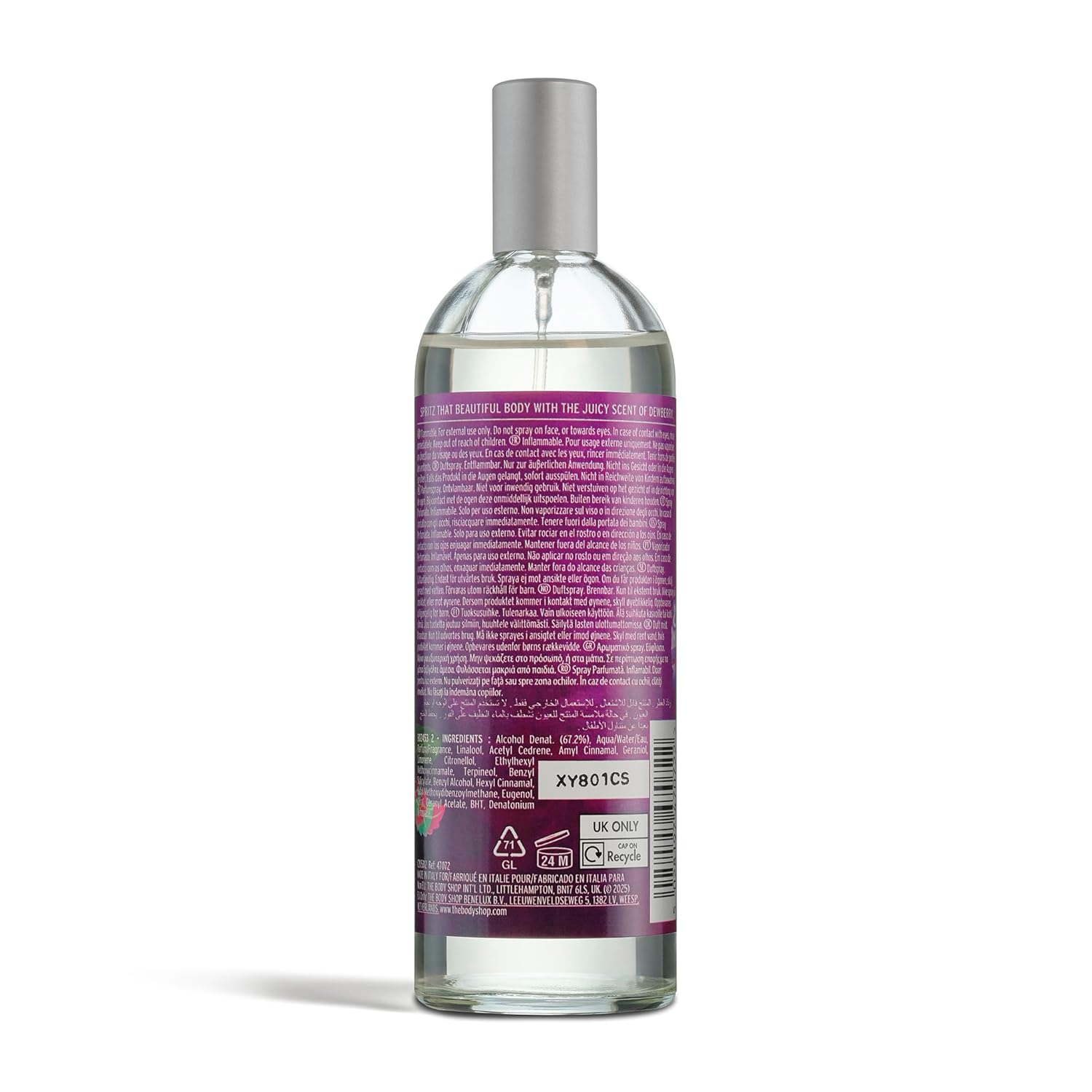 The Body Shop Dewberry Fragrance Mist | Refreshing & Fruity Body Spray with Notes of Jasmine and White Lily | Vegan, 100 ml / 3.3 oz