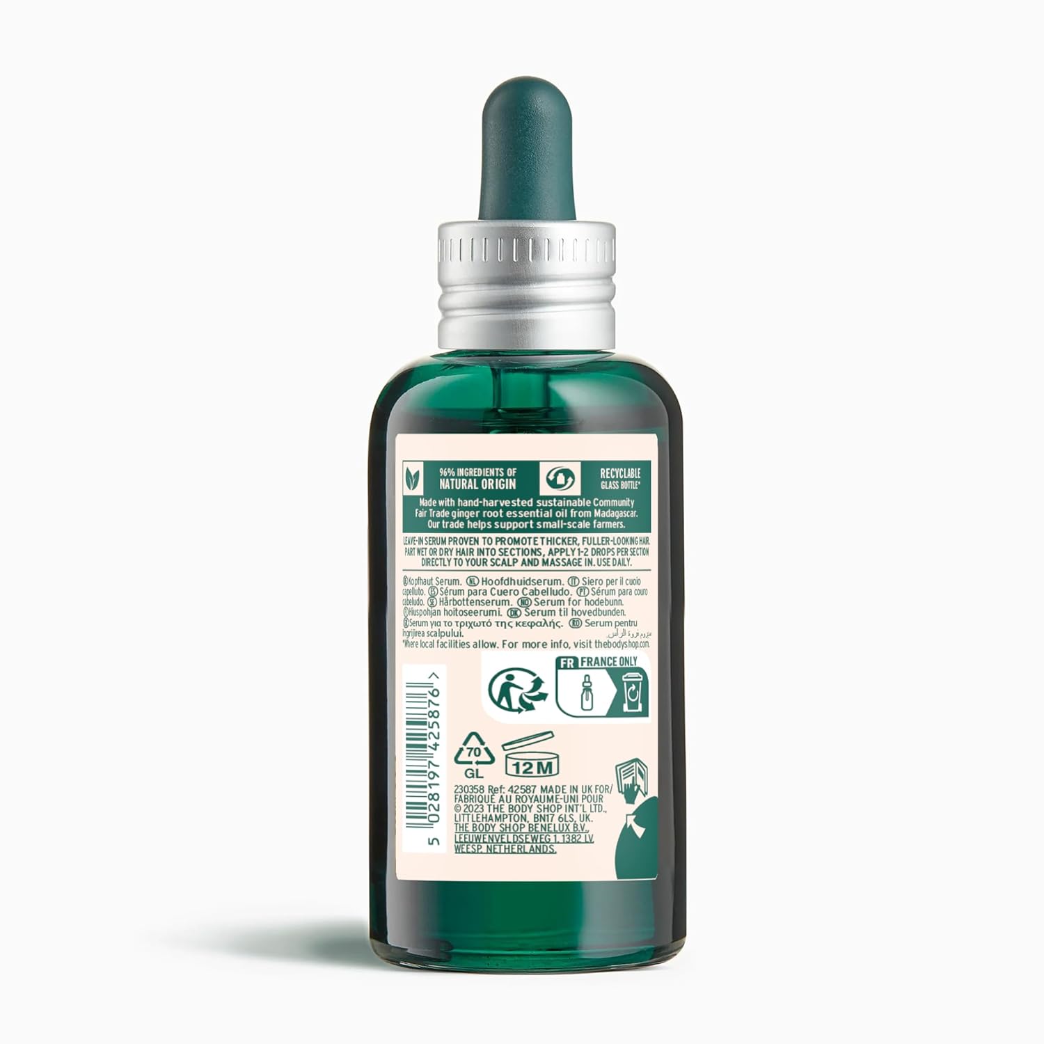 The Body Shop Ginger Scalp Serum, Dry and Flaky Scalp Treatment, Vegan, 1.69 fl oz