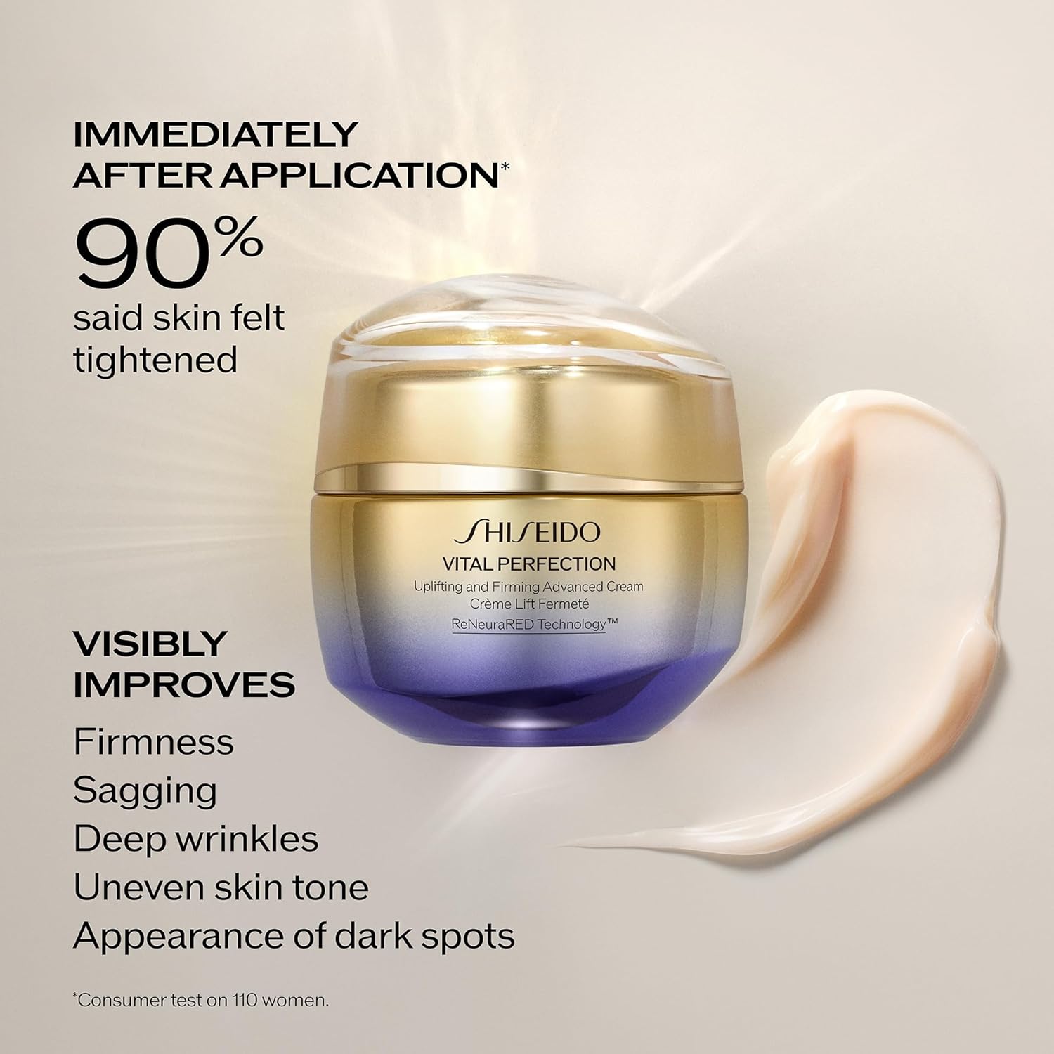 Shiseido Vital Perfection Uplifting and Firming Advanced Cream - 50 mL - Multi-Benefit Face Cream - Visibly Lifts & Firms